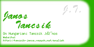 janos tancsik business card